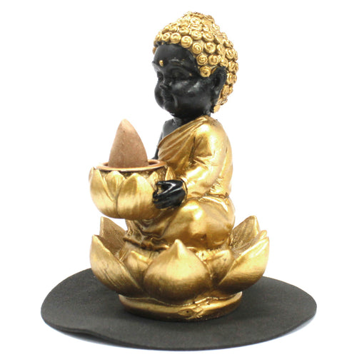 Buddha and Lotus Backflow Incense Burner