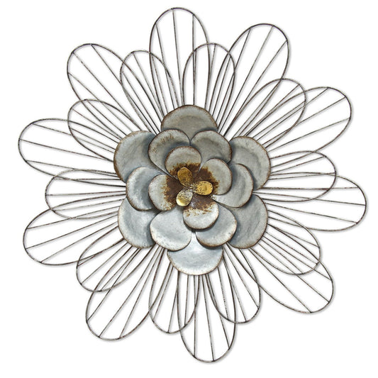 Well-Crafted Galvanized Daisy Metal Wall Decor