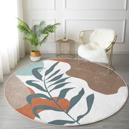 Abstract Circle Carpet, Abstract Round Rug, Minimalist Decorative Area