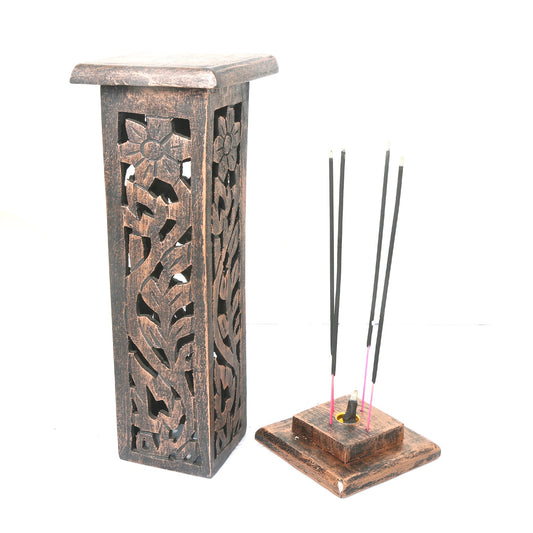 Wooden Incense Burner Stick Dhoop Stand Holder Burner | Four Stick