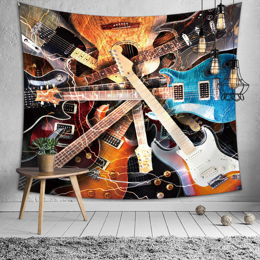 3D Guitar Tapestry, Wall Art Decor, Music Art, Guitarist Musician