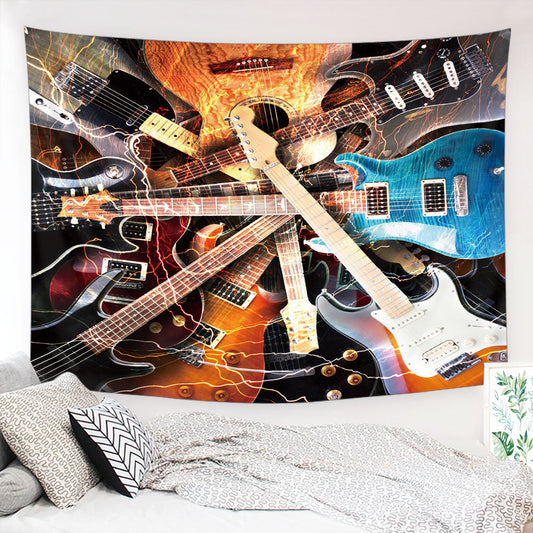 3D Guitar Tapestry, Wall Art Decor, Music Art, Guitarist Musician