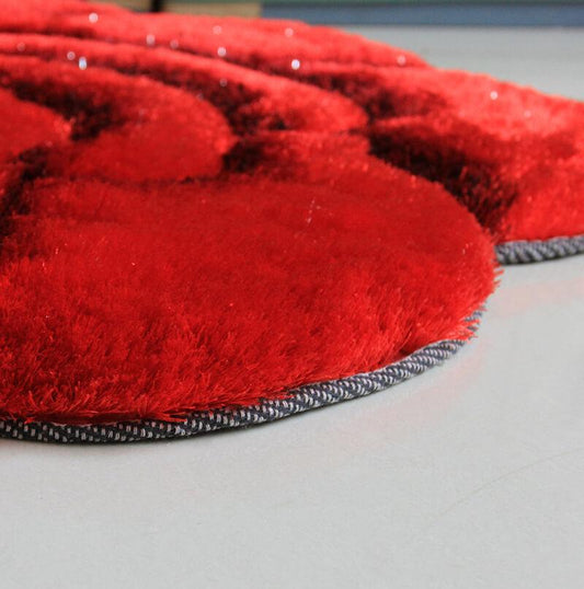 Red and Black Flower Decorative Rug