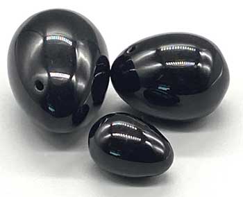 Black Obsidian Yoni Eggs - Set of 3