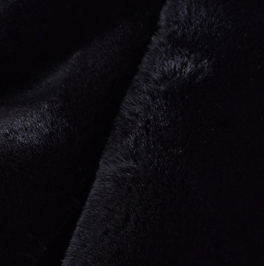 Cassilda Luxury Black Chinchilla Faux Fur Throw Blanket