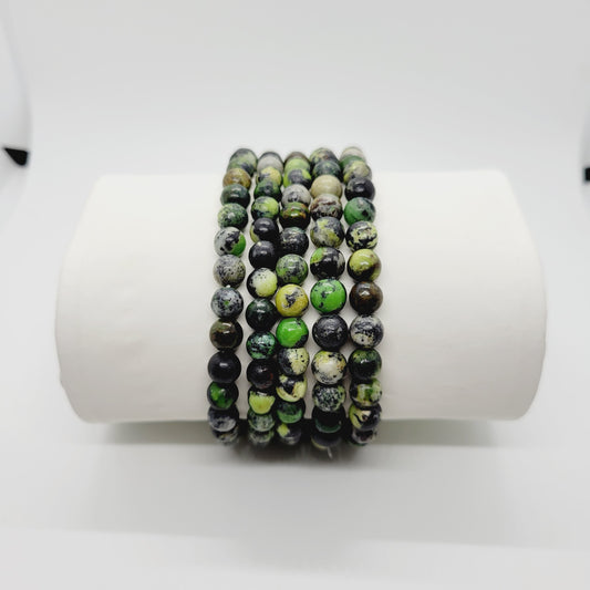 Green Chrysoprase Stone Bracelets Metaphysical Reiki Boho