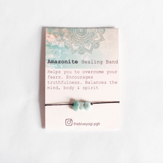 Amazonite Healing Band with an Affirmation