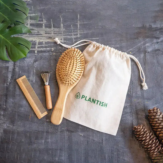 Bamboo Hair Brush Set